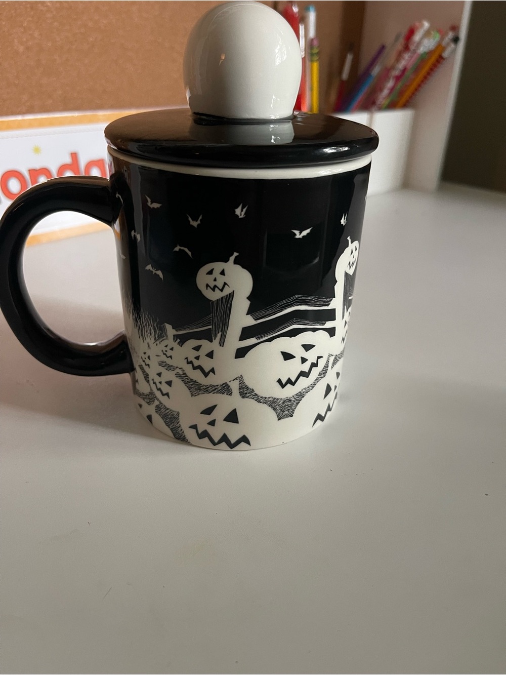 Disney The Nightmare Before Christmas Halloween Ceramic Mug White and Black - Picture 3 of 6